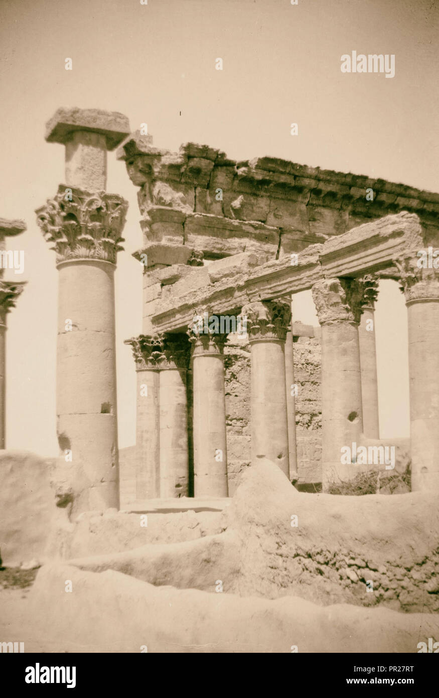 Palmyra (Tadmor). Capitals of pillars in Temple of the Sun. 1900, Syria ...