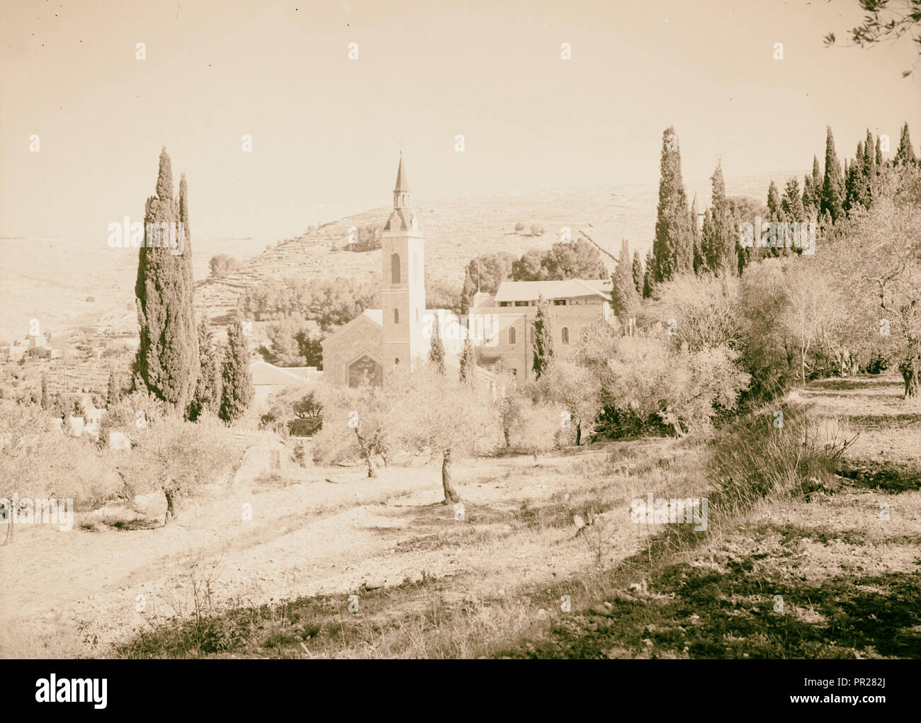 Ain Karim. Church of Elizabeth's Visitation. 1940, Jerusalem, Israel Stock Photo