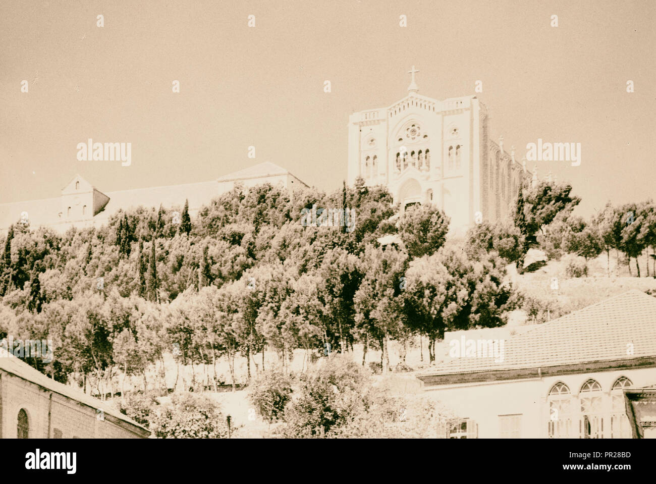 Nazareth, Ch. [i.e., Church] of the Adolescence. 1945, Israel, Nazareth Stock Photo