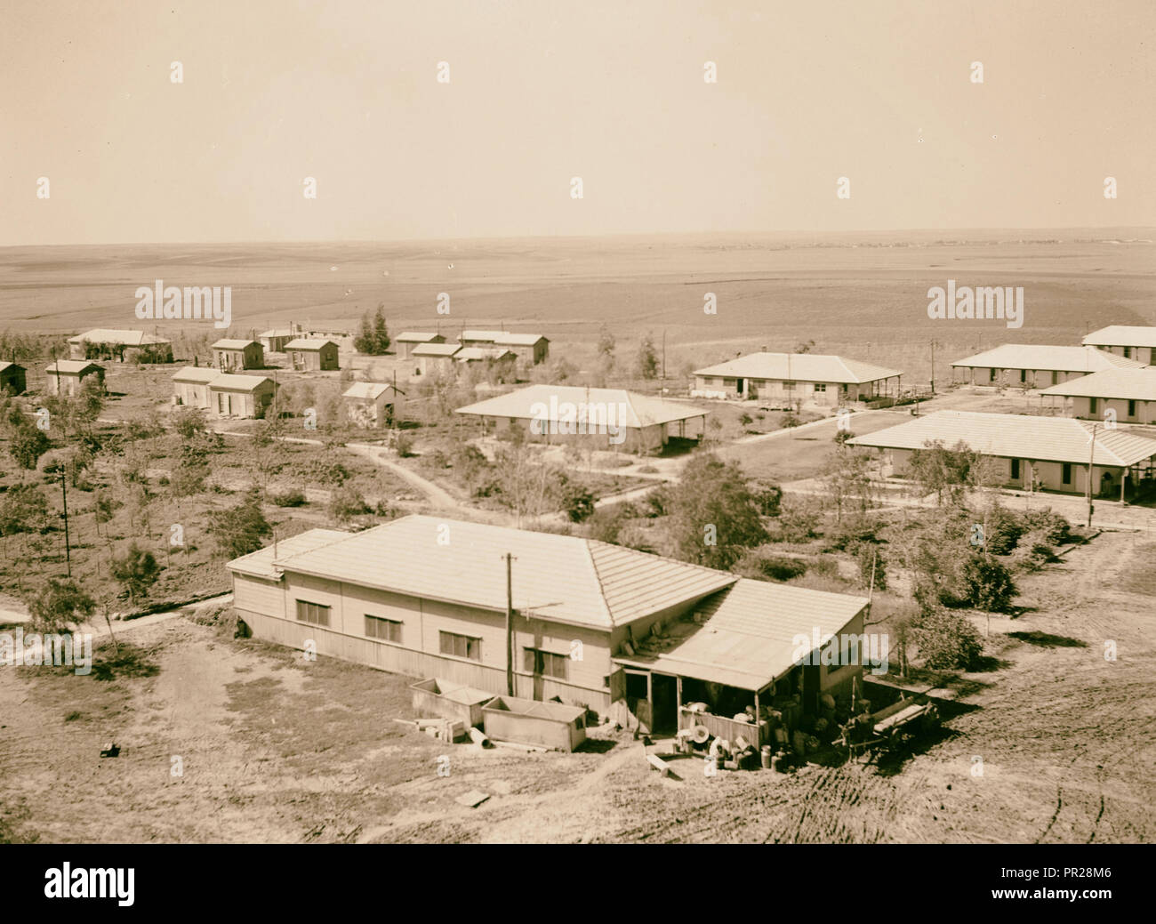 Jewish settlement of Gat near ancient Gath, east of Gaza road, founded in 1941. 1946, Israel, Gat Stock Photo