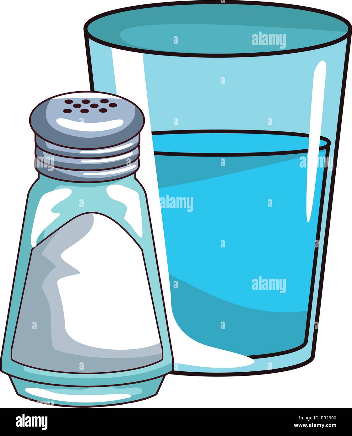 Water glass and salt shaker Stock Vector Image & Art Alamy