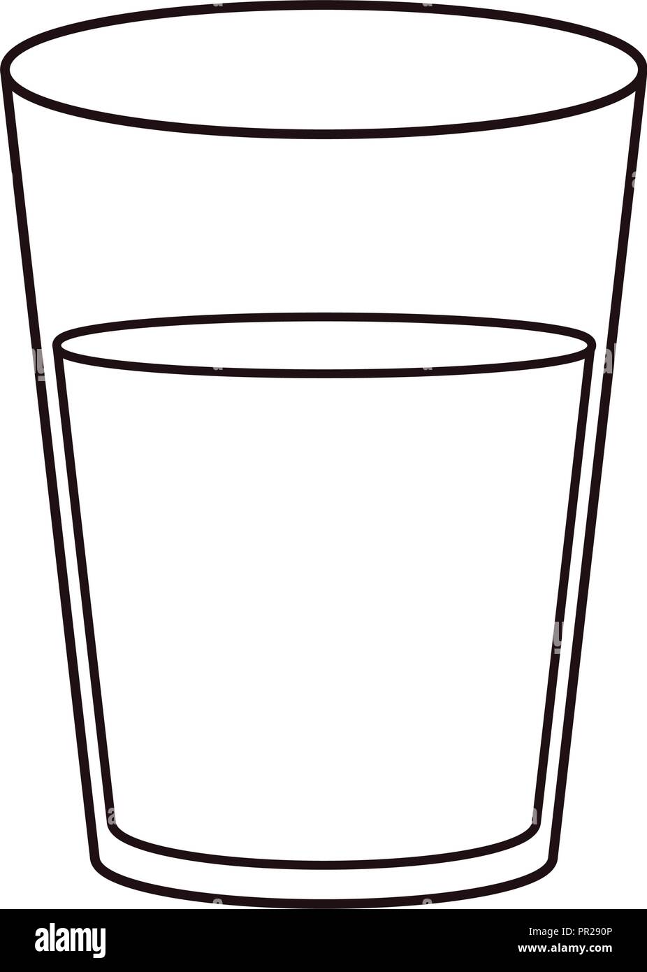 Tall water glass cup Royalty Free Vector Image
