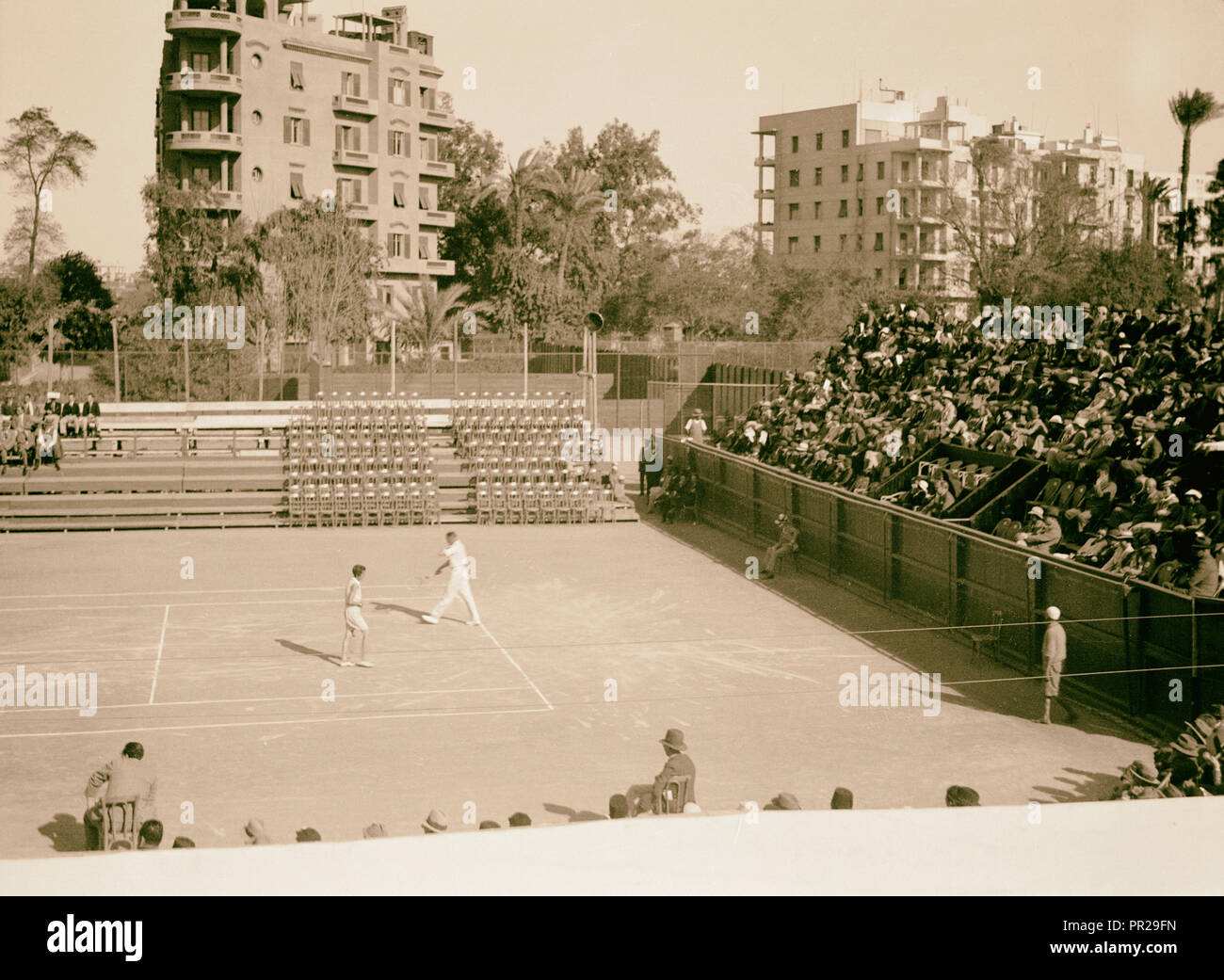 Egypt. Cairo. Gezira Gardens & sports. Tennis courts. 1934, Egypt, Cairo Stock Photo