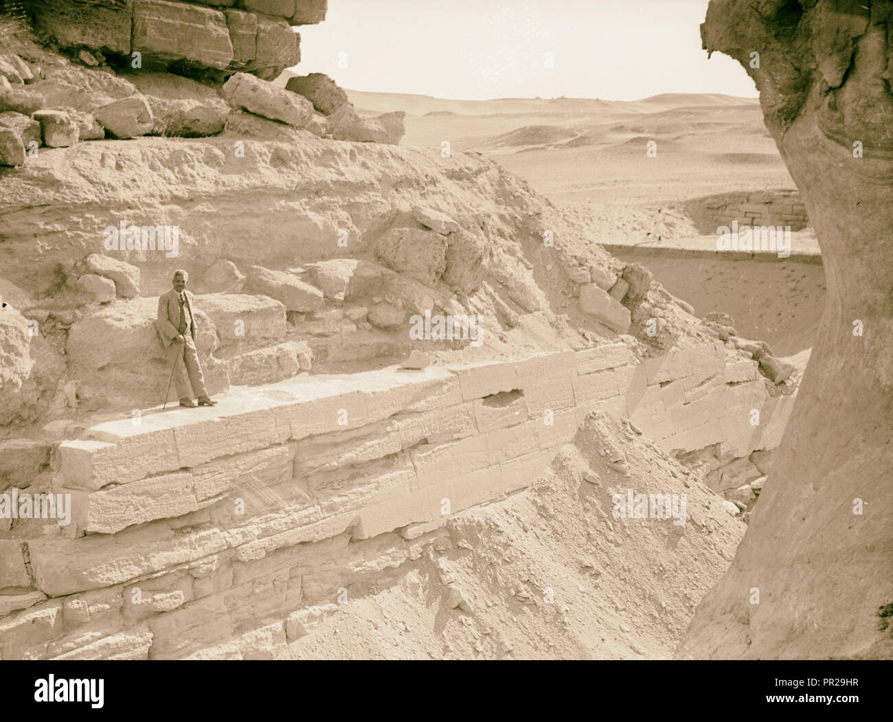 Egypt. The fourth pyramid. Close up of one side of pyramid with Dr ...