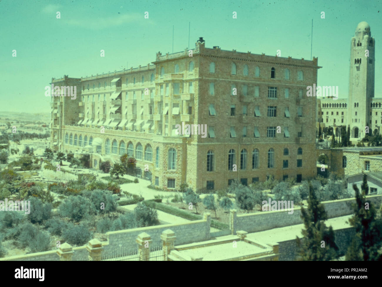 Buildings in Jerusalem King David Hotel. 1950, Jerusalem, Israel Stock