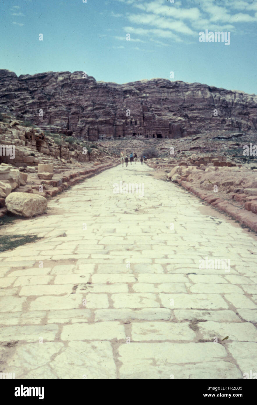 Petra. Roman road. 1950, Jordan, Petra, Extinct city Stock Photo