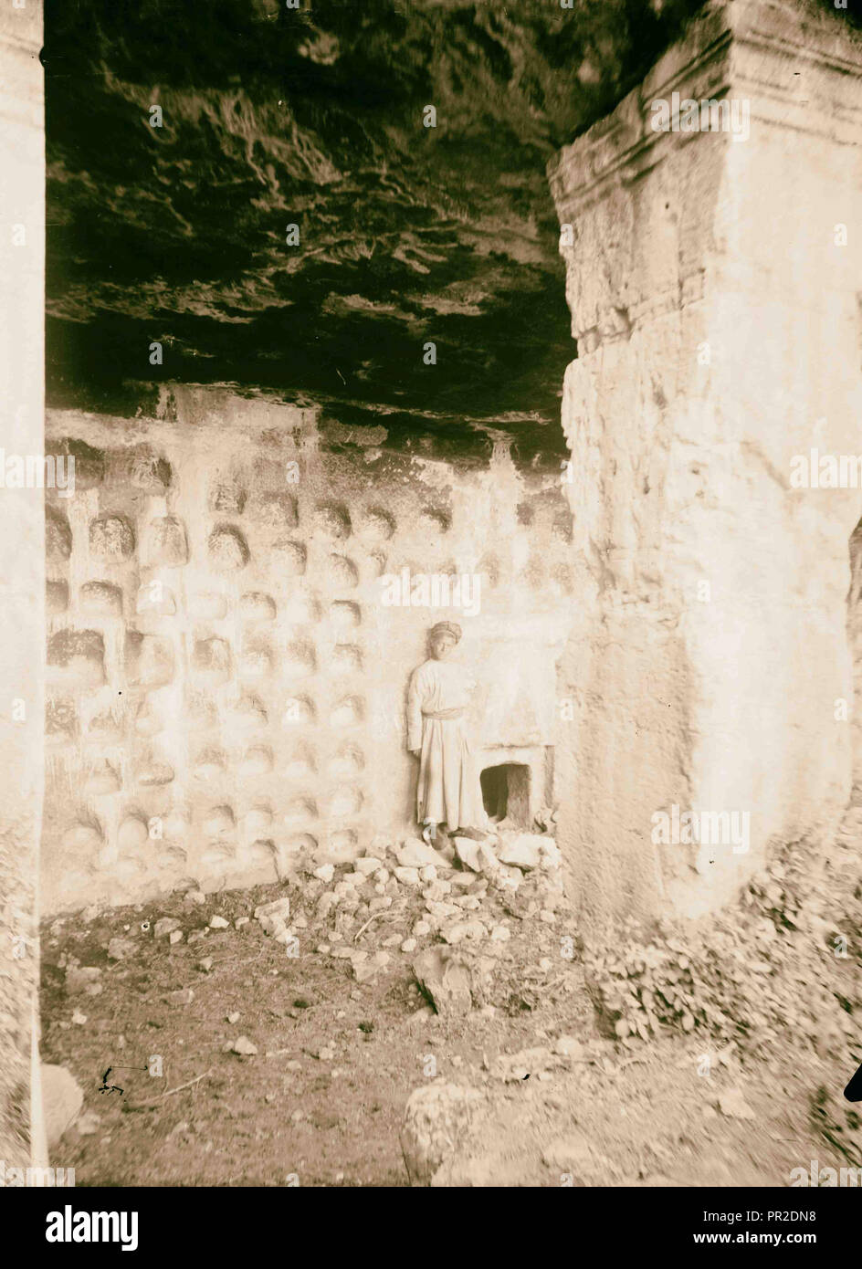 Tibna, north west of Jerusalem, Columbarium at Tibna. 1900, West Bank, Israel Stock Photo