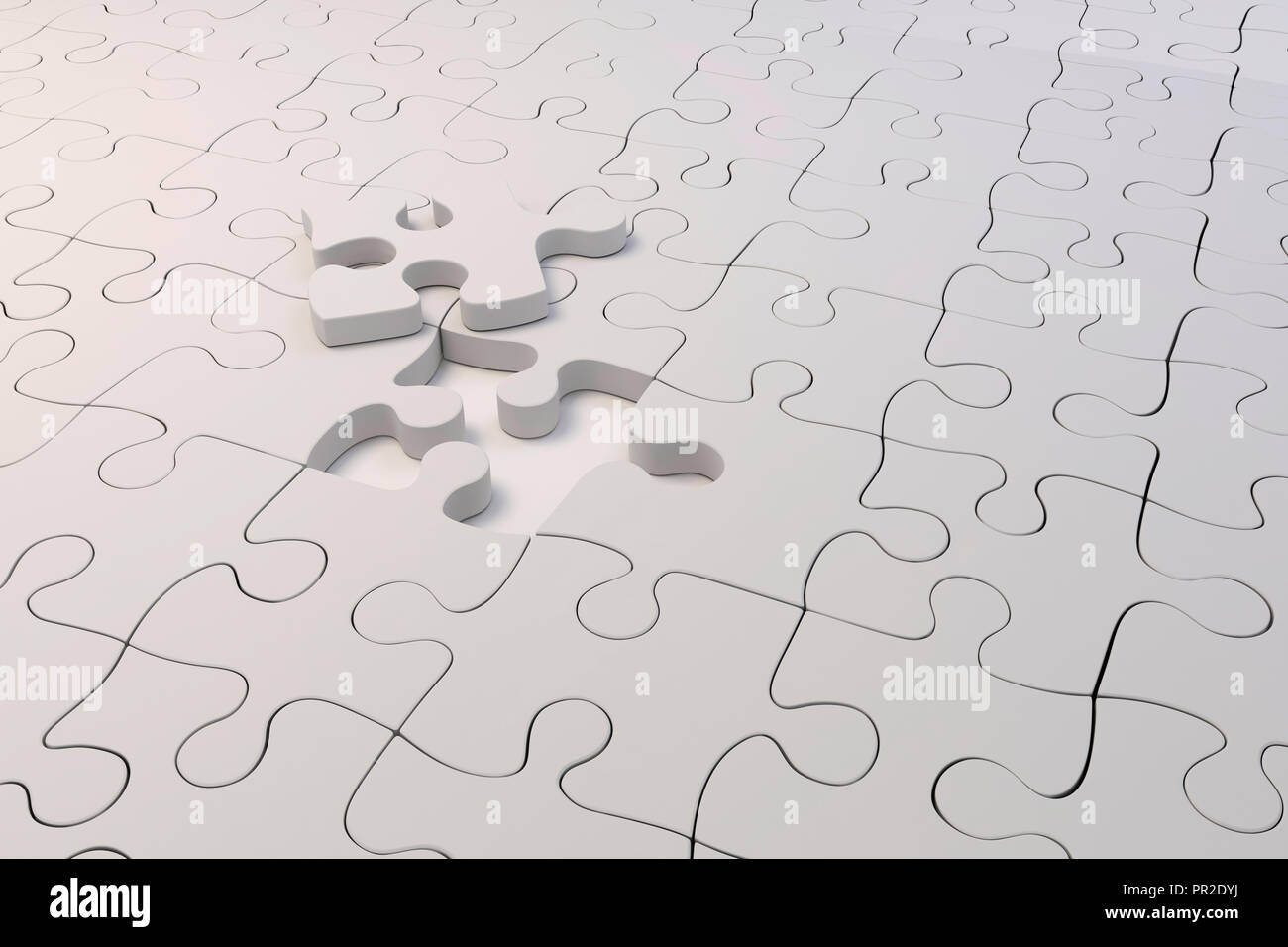 3d puzzle pieces background Stock Photo