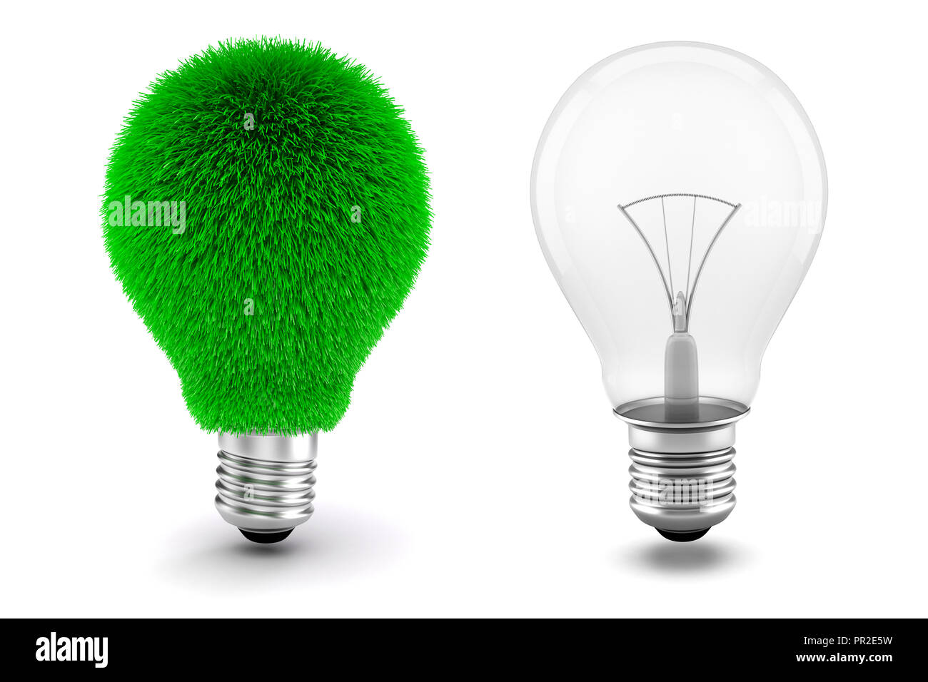 3d image of light bulb, sustainable energy concept Stock Photo - Alamy