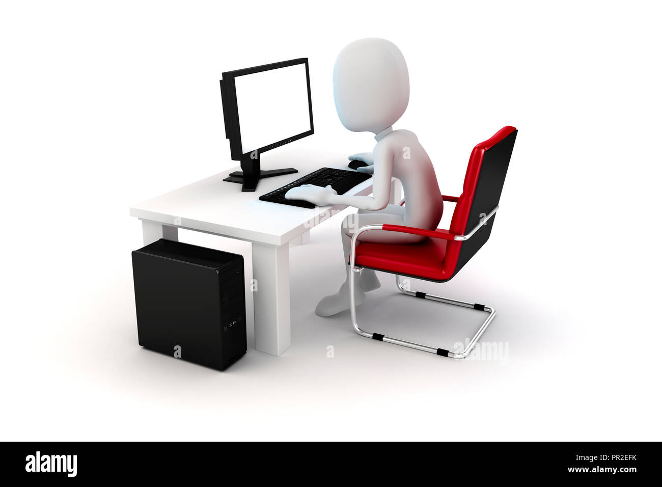 3d man working on computer Stock Photo Alamy