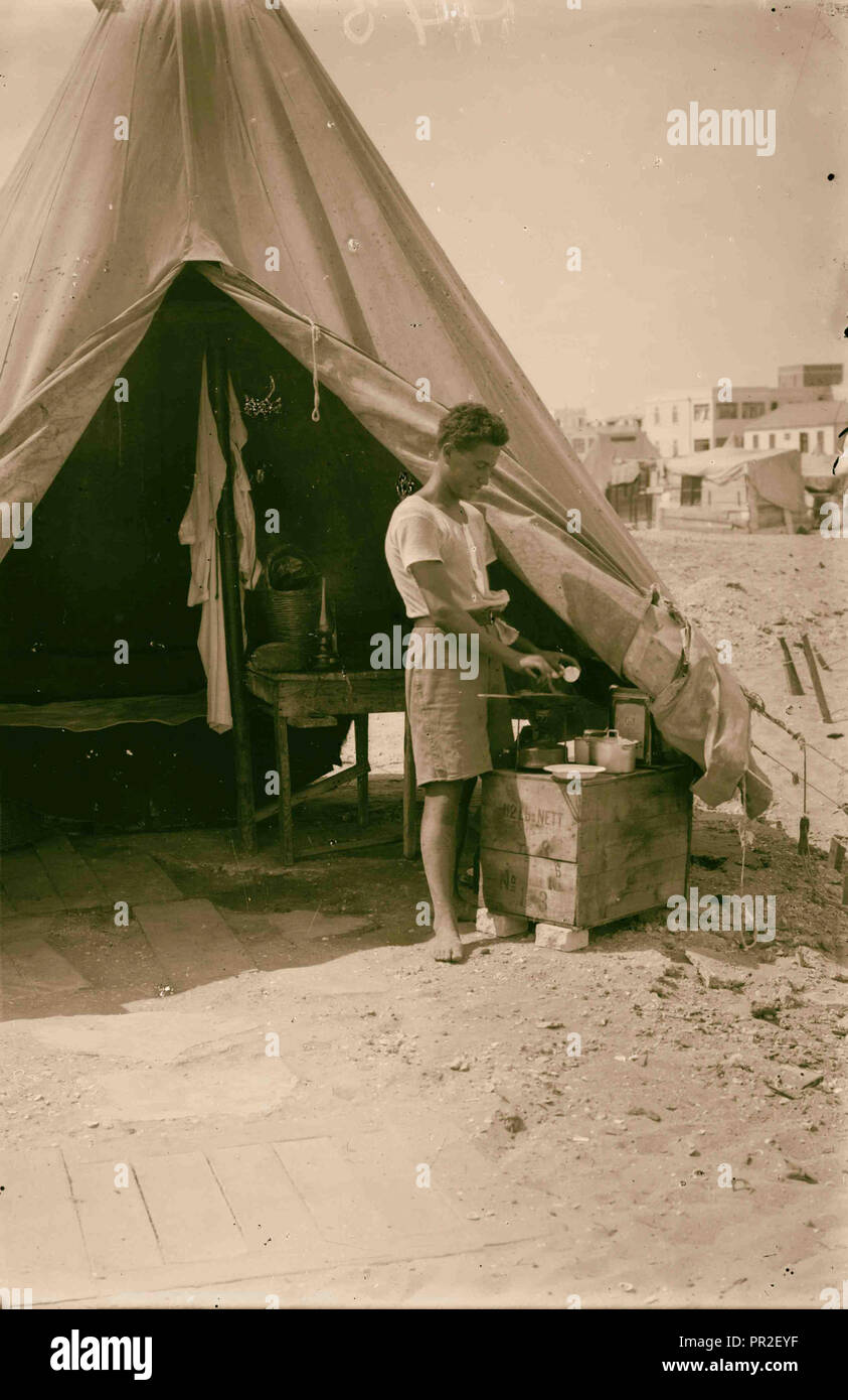 Jewish colonies and settlements. Tel Aviv. Immigrants' first home in Palestine. 1920, Israel, Tel Aviv Stock Photo