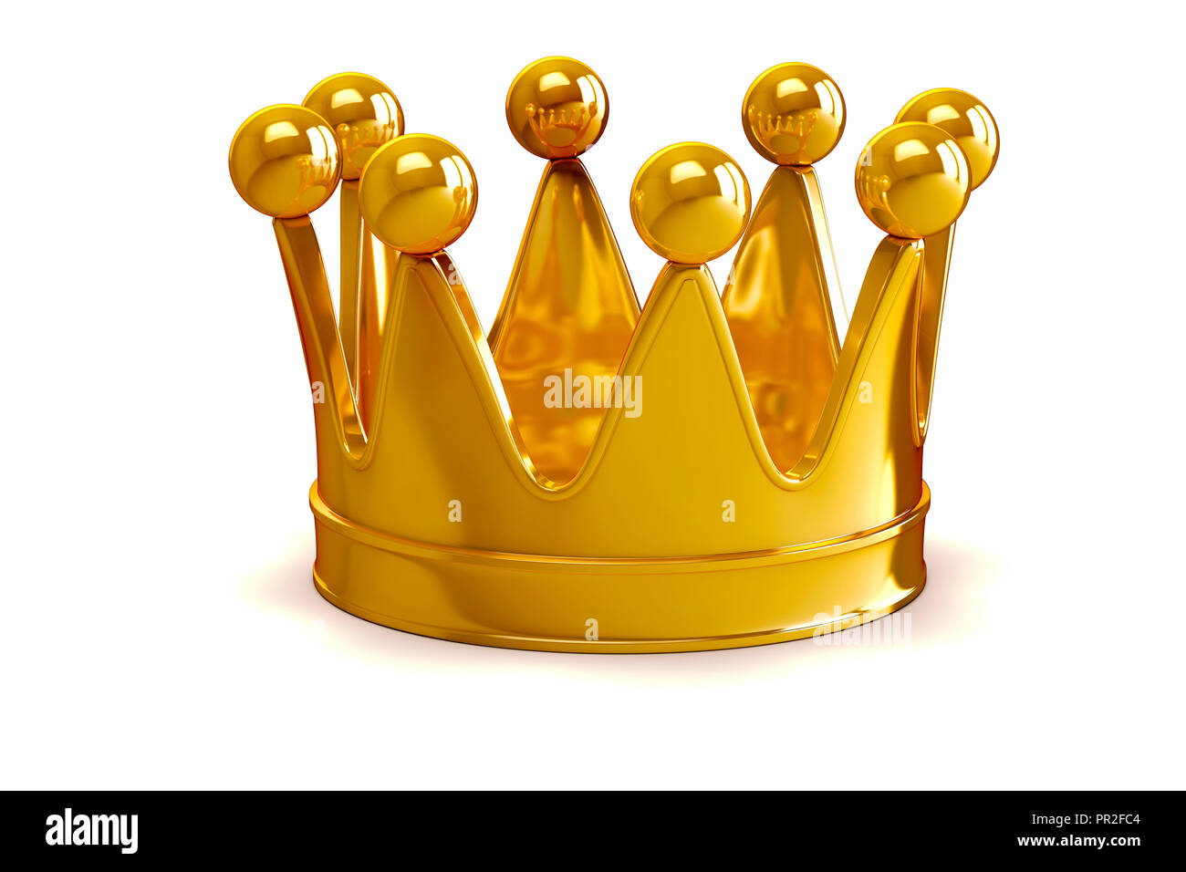 3d golden crown on white background Stock Photo - Alamy