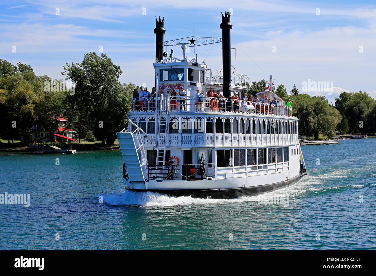 Old stern wheeler boat tour on thousand islands, ontario, canada Stock Photo