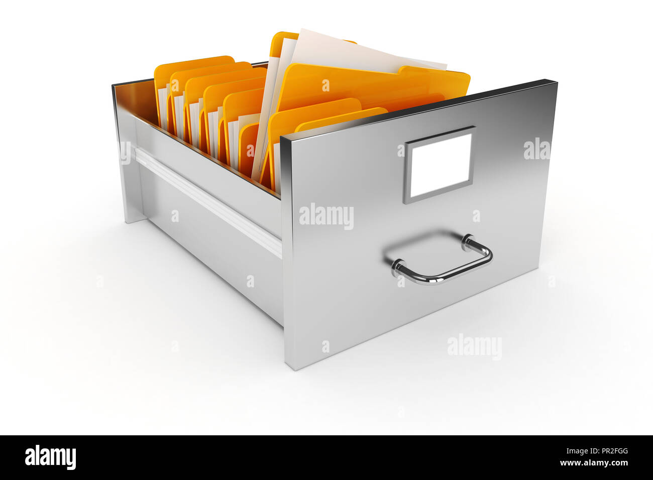 3d file cabinet on white background Stock Photo