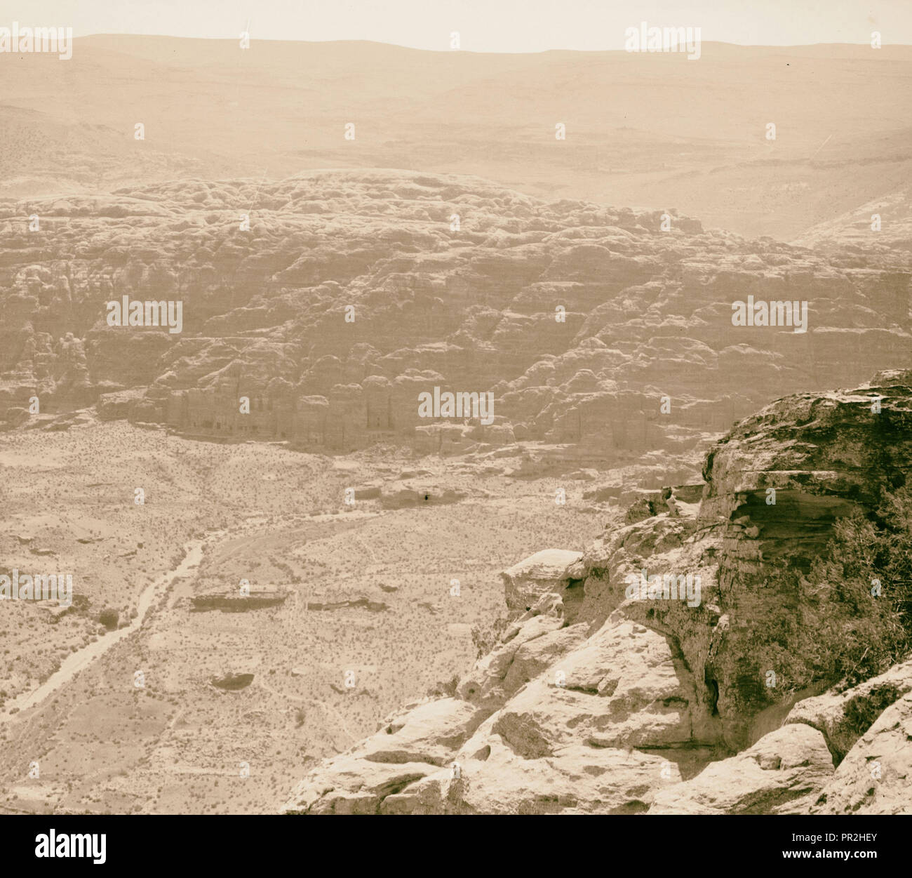Petra from above. 1925, Jordan, Petra, Extinct city Stock Photo - Alamy