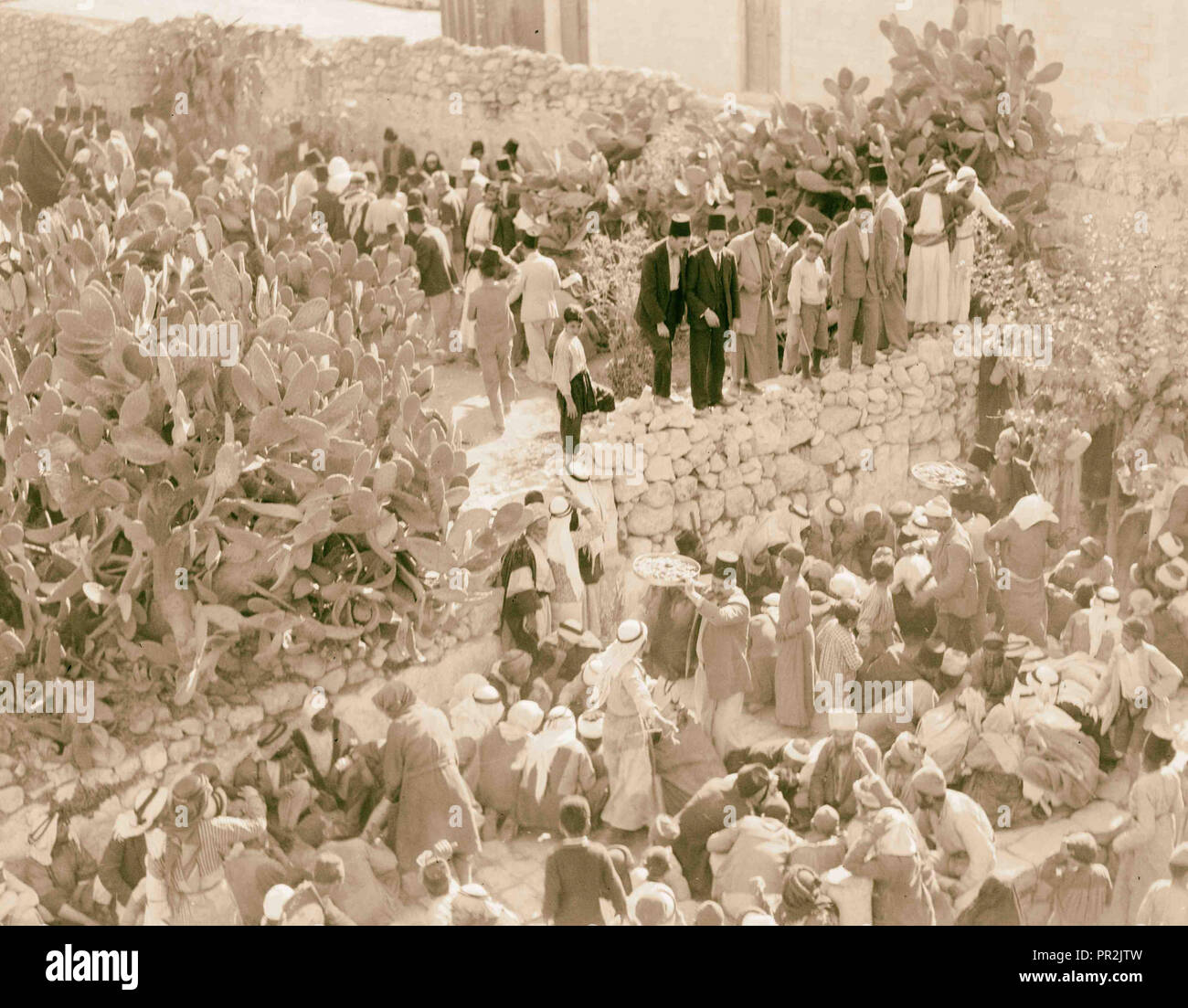 Arab demonstrations on Oct. 13 and 27, 1933. In Jerusalem and Jaffa. Arab disturbances. The aftermath. Feeding from public funds Stock Photo