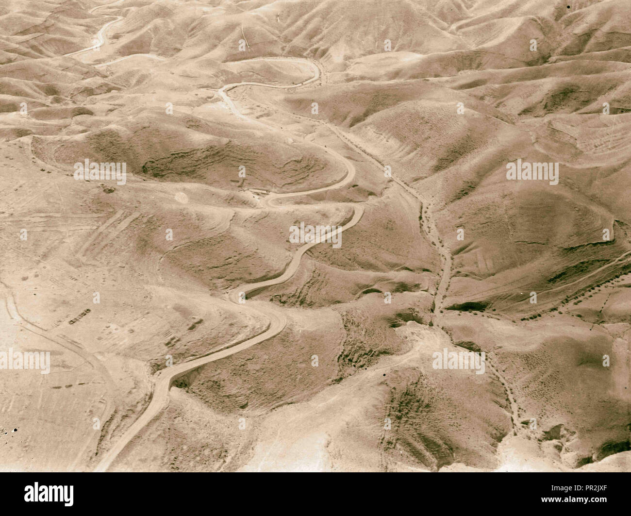 Air views of Palestine. Air route following the old JerusalemJericho