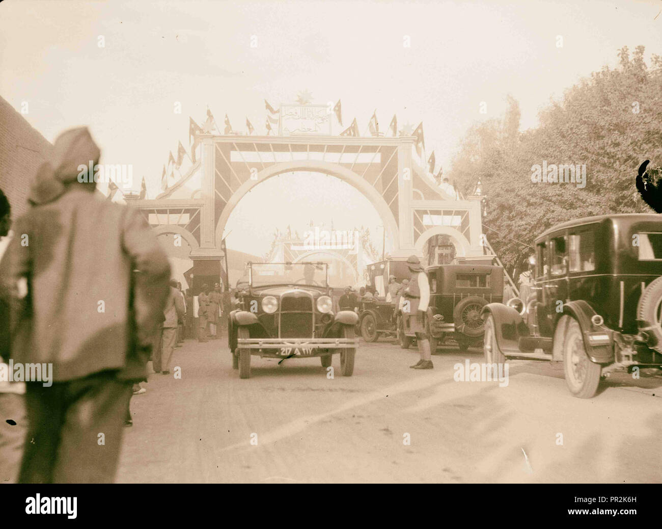 Iraq. (Mesopotamia). Celebration of Iraq becoming member of the League of Nations, Oct. 6, 1932. Baghdad. Street decorations Stock Photo