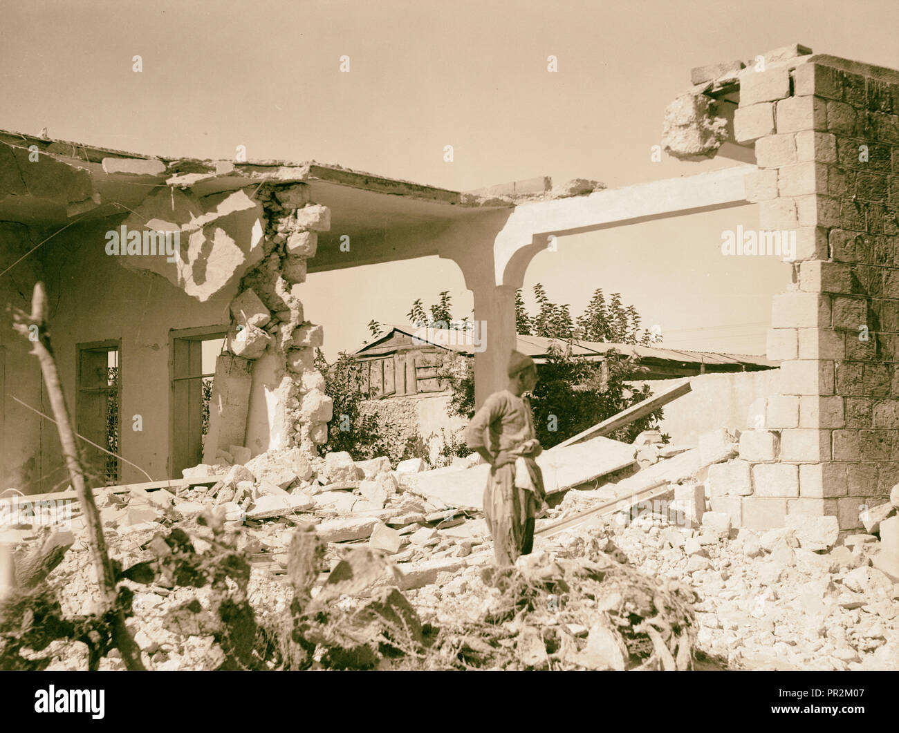 Demolition at Lydda. 1934, Israel, Lod Stock Photo