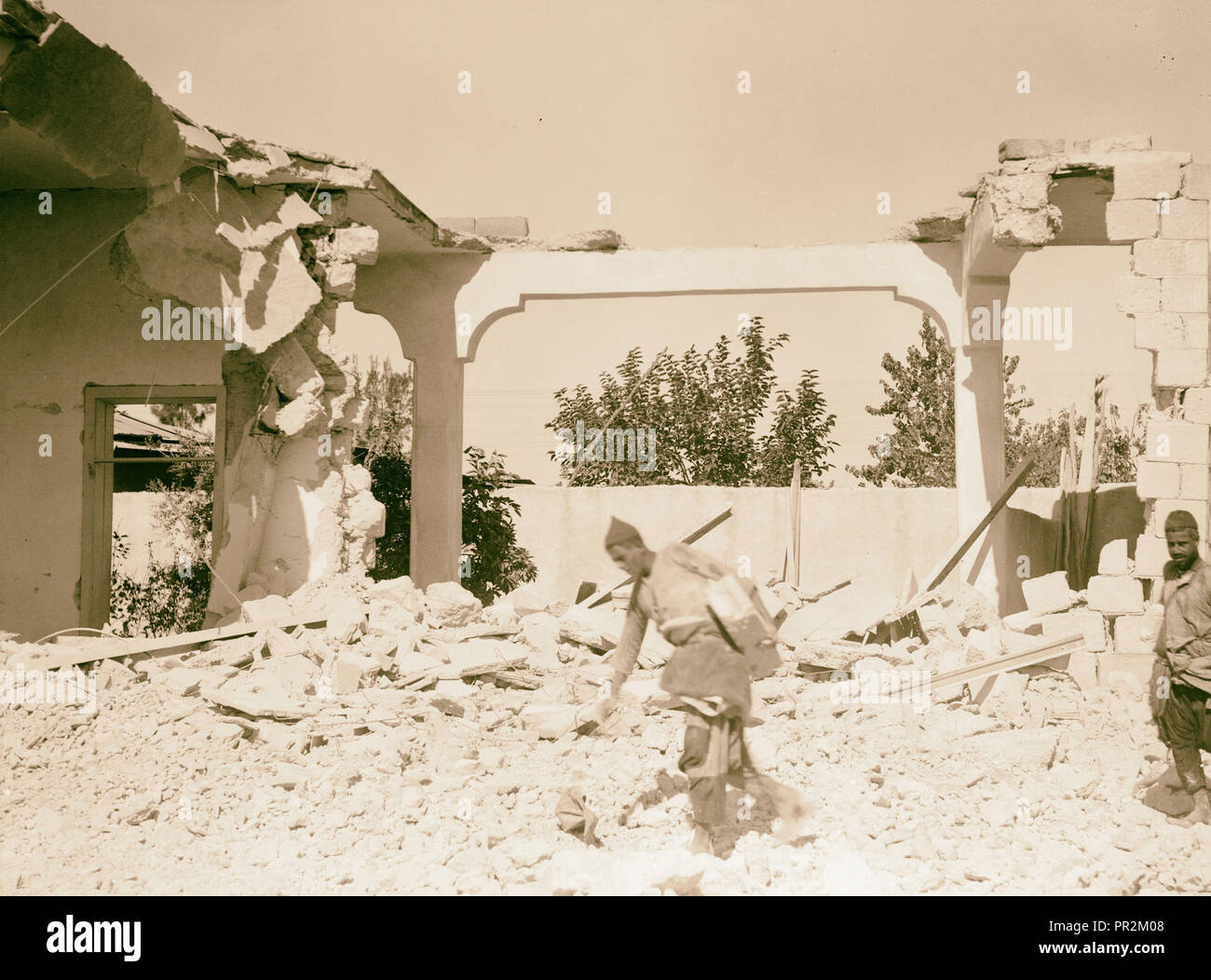 Demolition at Lydda. 1934, Israel, Lod Stock Photo