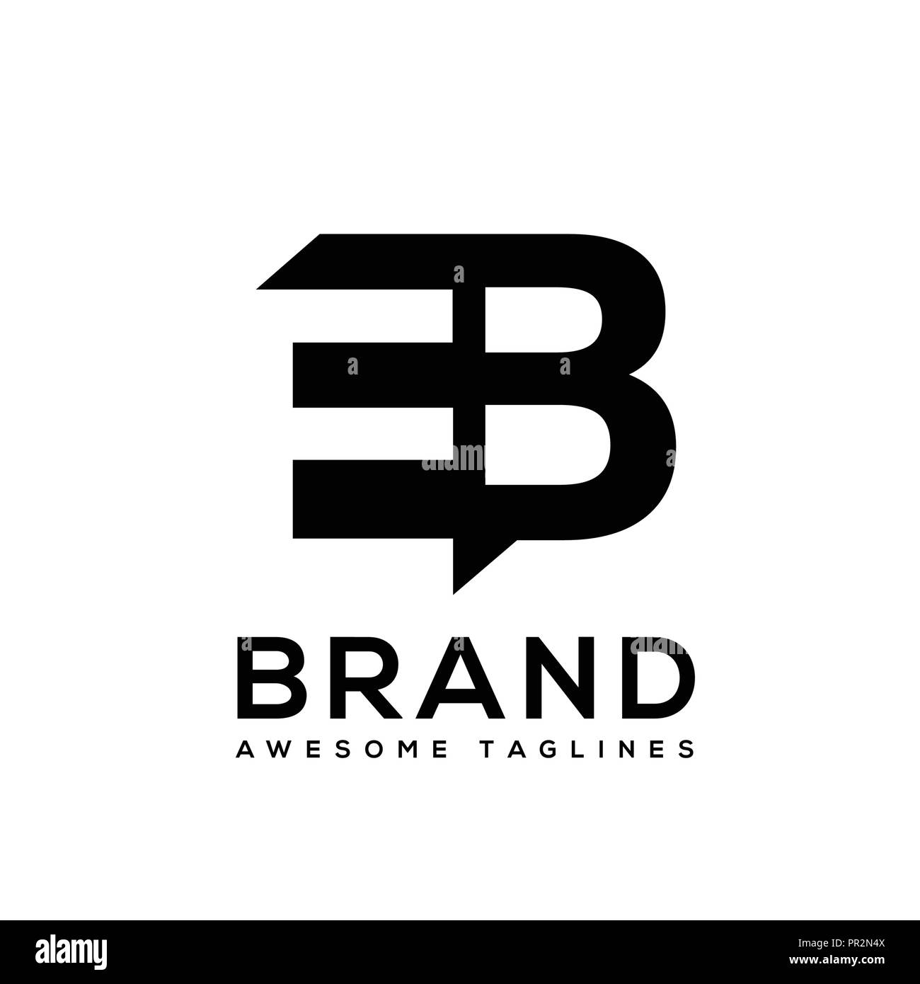 creative Letter EB logo design black and white logo elements. simple letter EB letter logo,Business corporate letter EB logo design vector Stock Vector