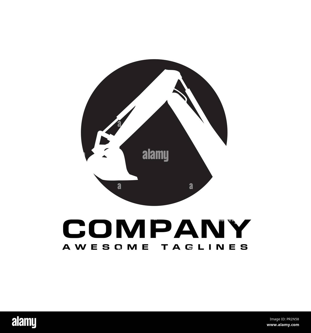 Excavators Construction machinery logo, Hydraulic mining excavator