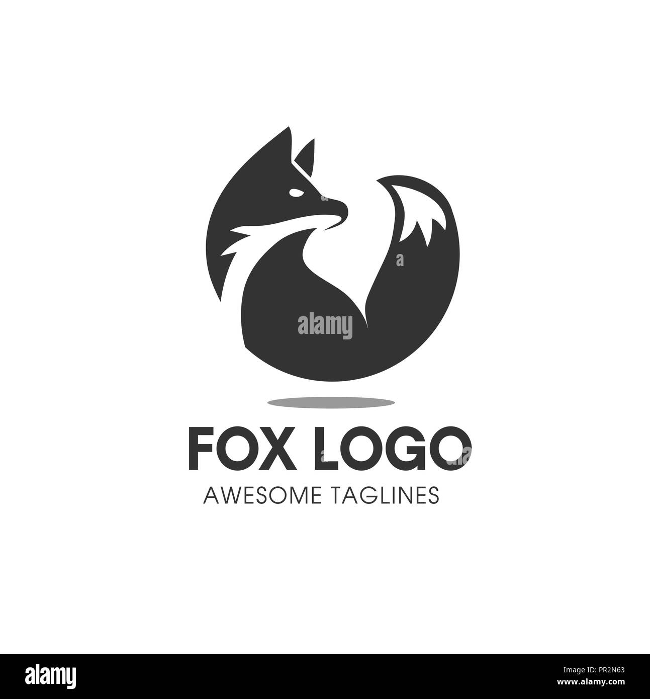 Fox circle Vector Symbol, fox Sign or Logo Template. creative fox Animal Face Modern Simple Design Concept. Isolated Stock Vector