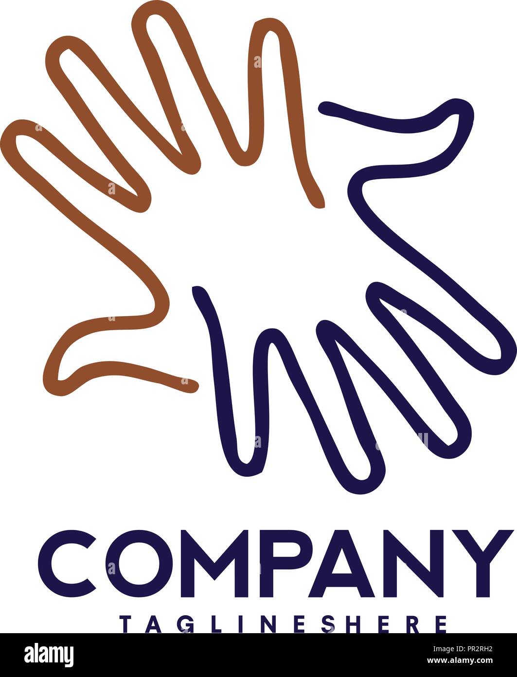 hands lines Care logo, togetherness concept logo, Union abstract hands ...