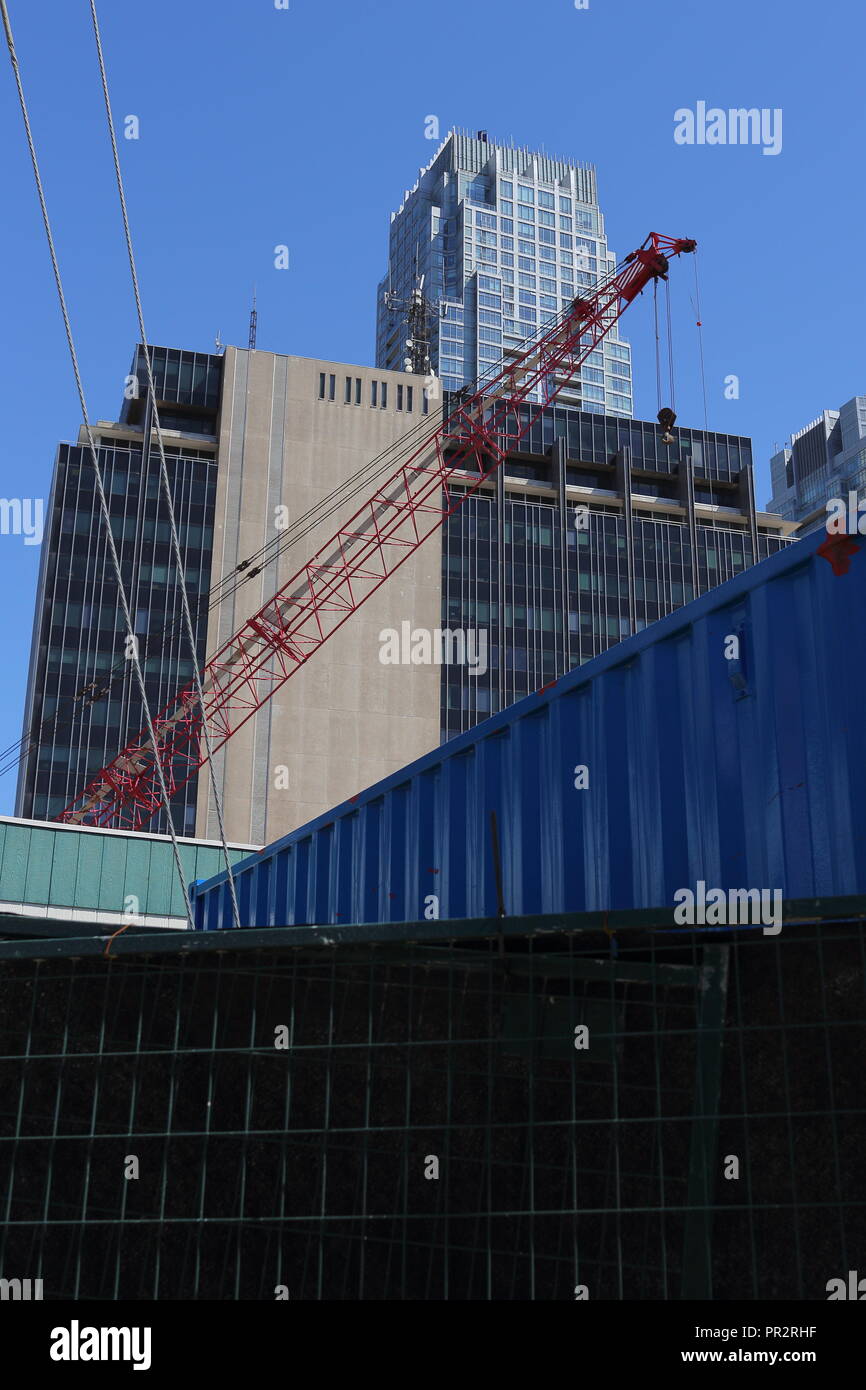 Shot of city of Toronto under construction Yonge and Eglinton Stock