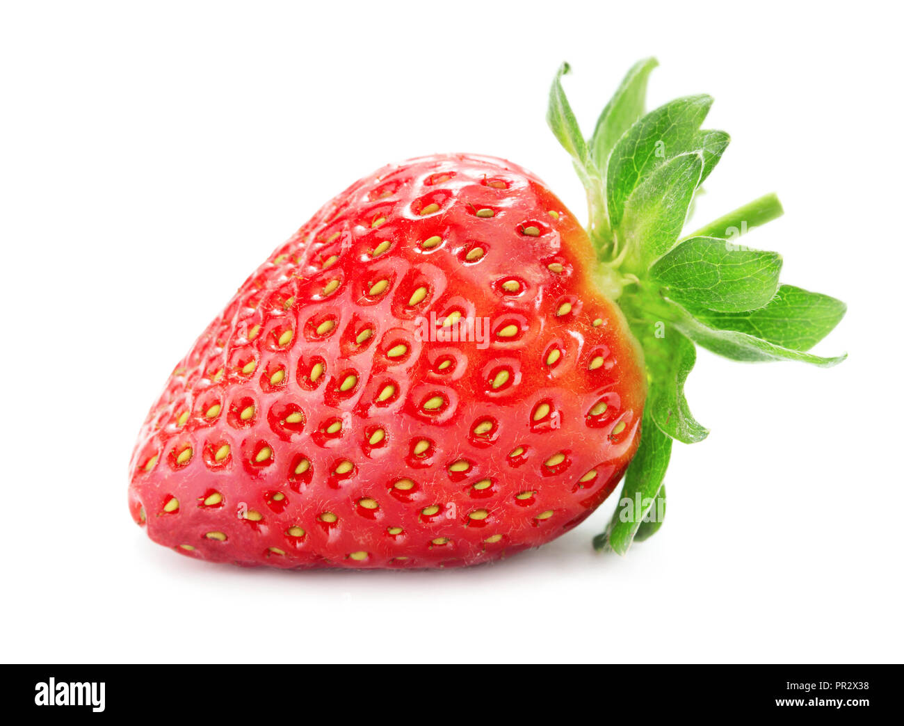 whole ripe strawberry fruit isolated on white background Stock Photo ...