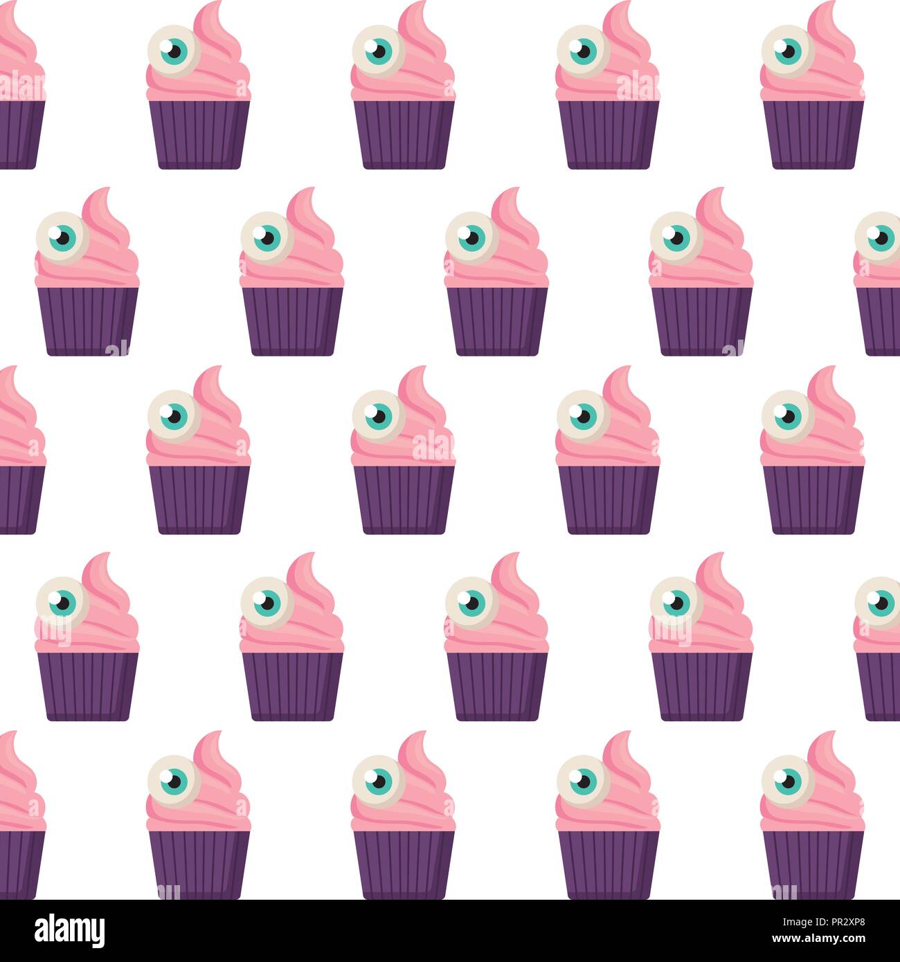 halloween cupcakes background, vector illustration Stock Vector Image