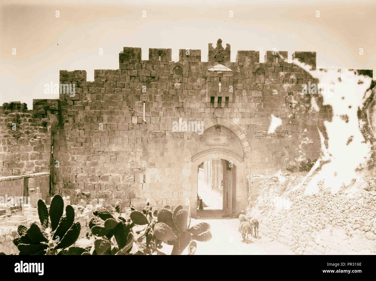St. Stephen's Gate American Colony, Jerusalem. 1898, Jerusalem, Israel Stock Photo
