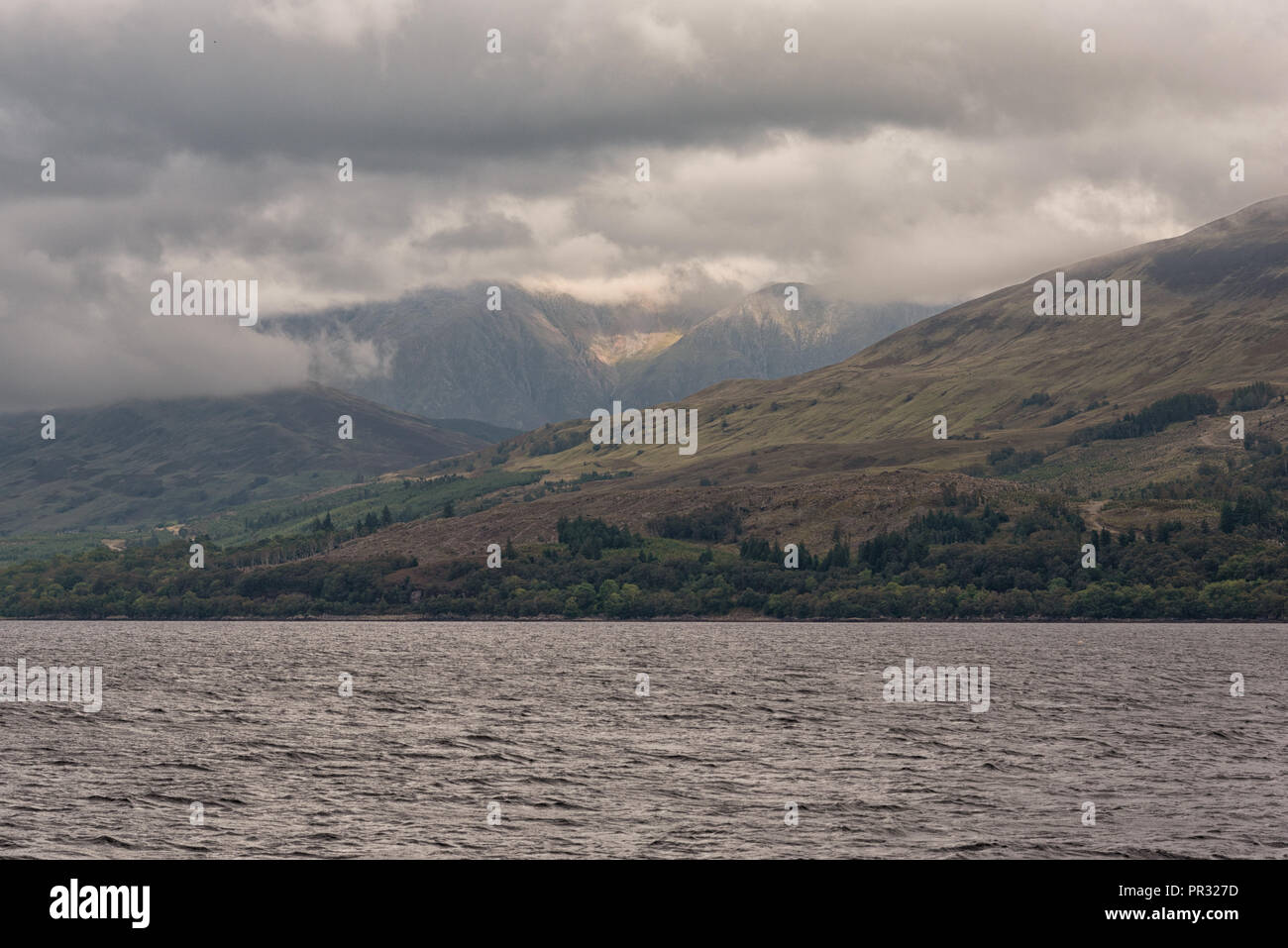 Fort William and Loch Linnhe views of water and mountains in Scotland Stock Photo