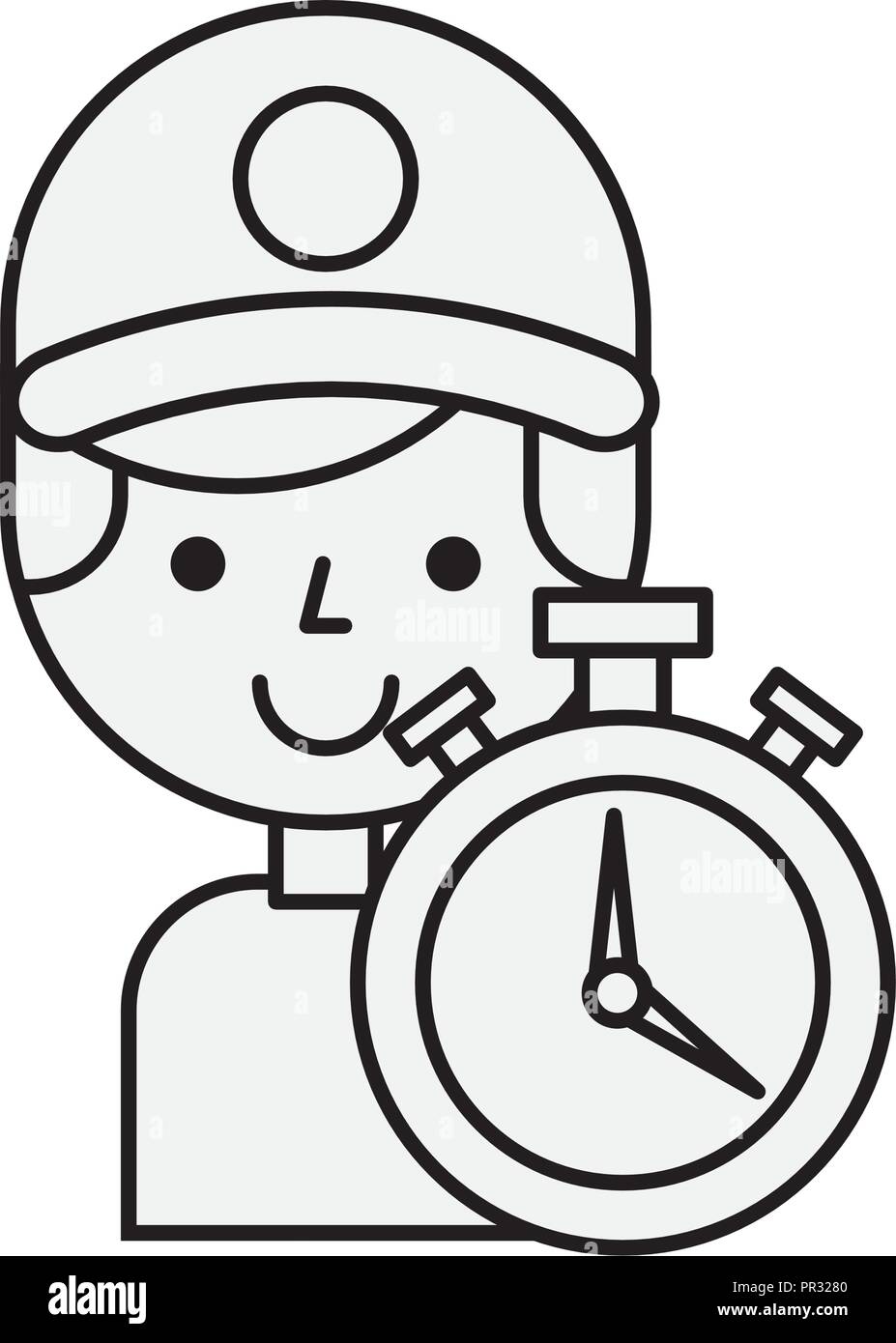 operator with stopwatch online shopping logistic Stock Vector Image ...