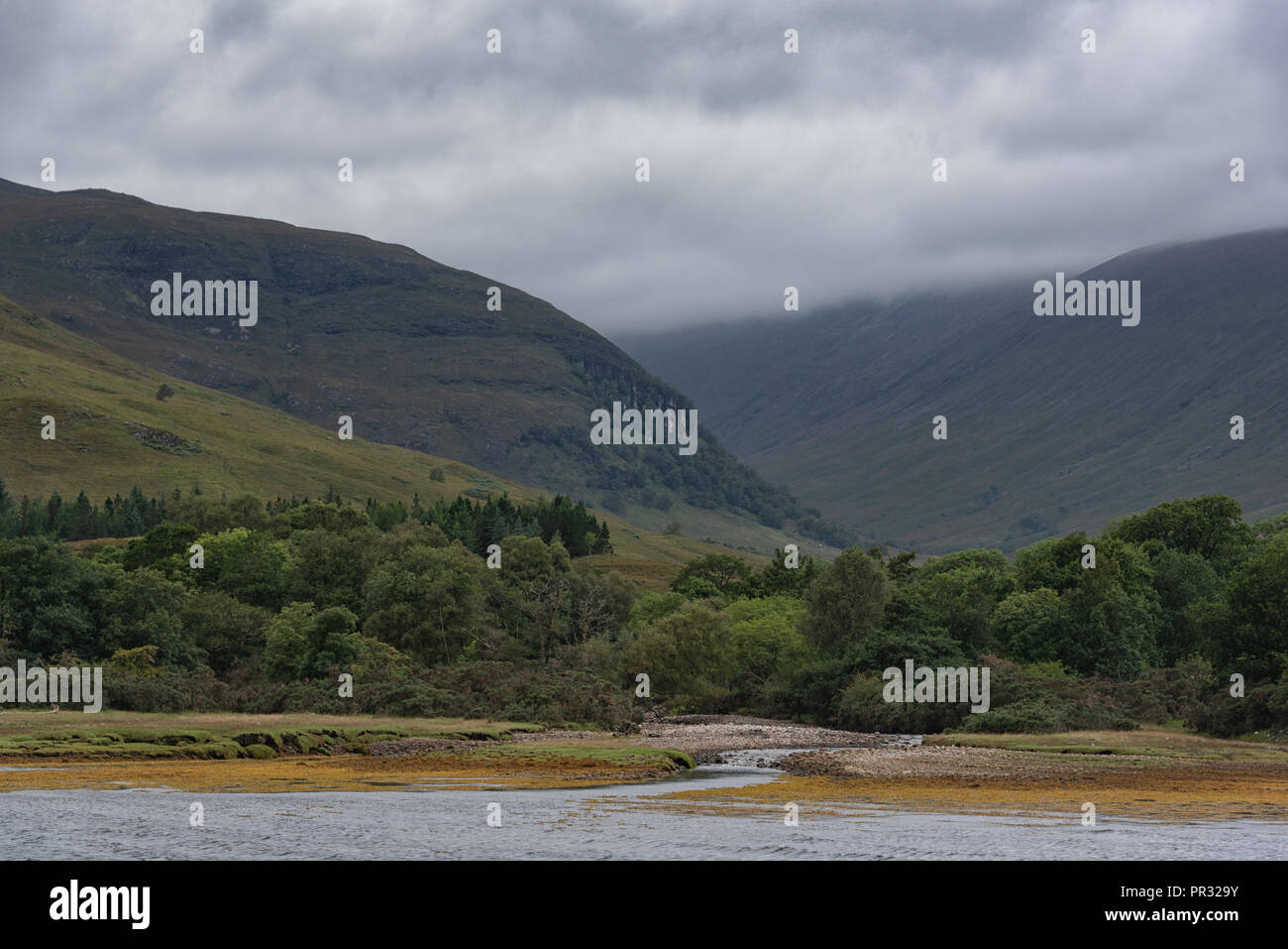 Fort William and Loch Linnhe views of water and mountains in Scotland Stock Photo