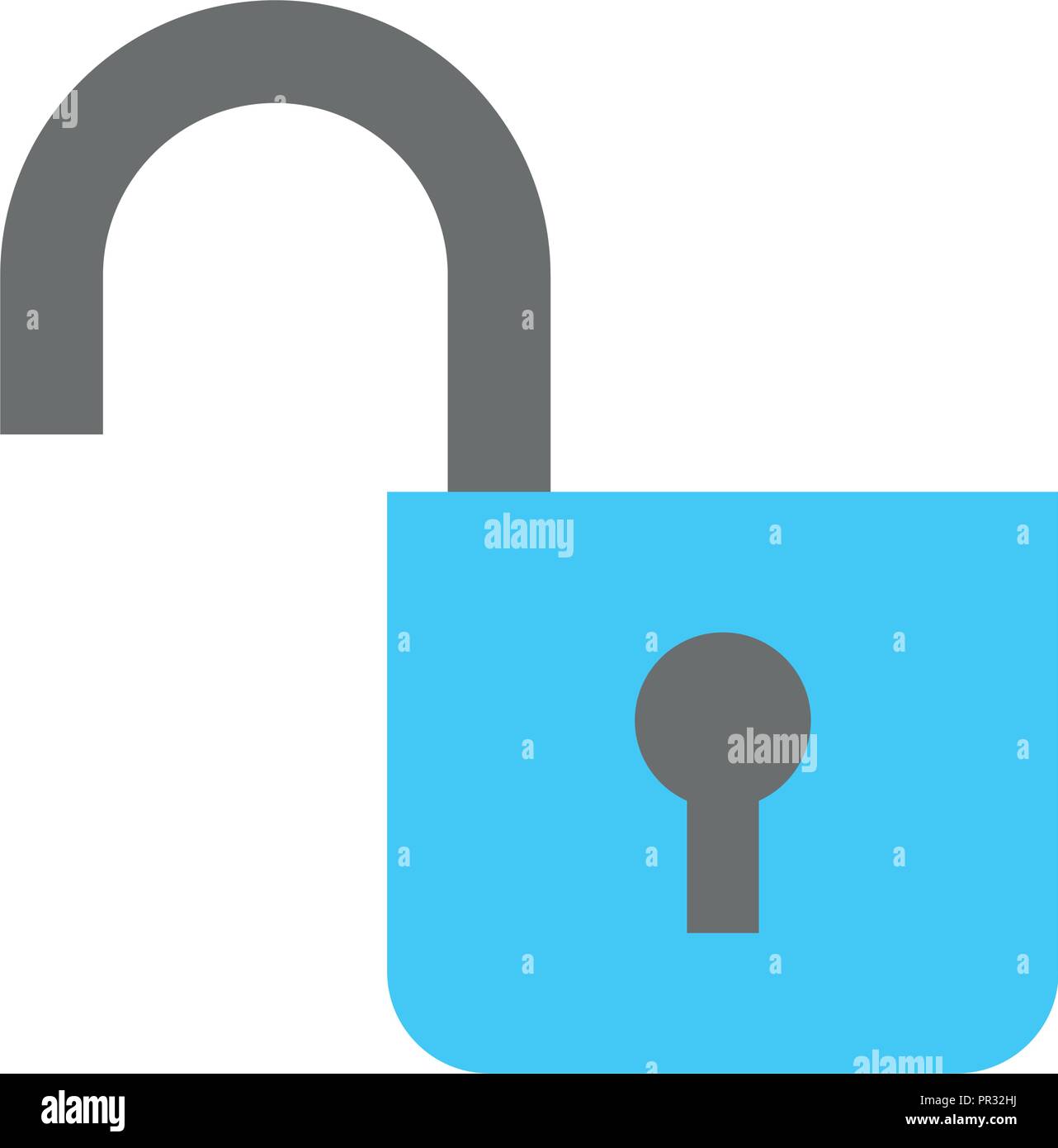open padlock security protection symbol Stock Vector Image & Art - Alamy