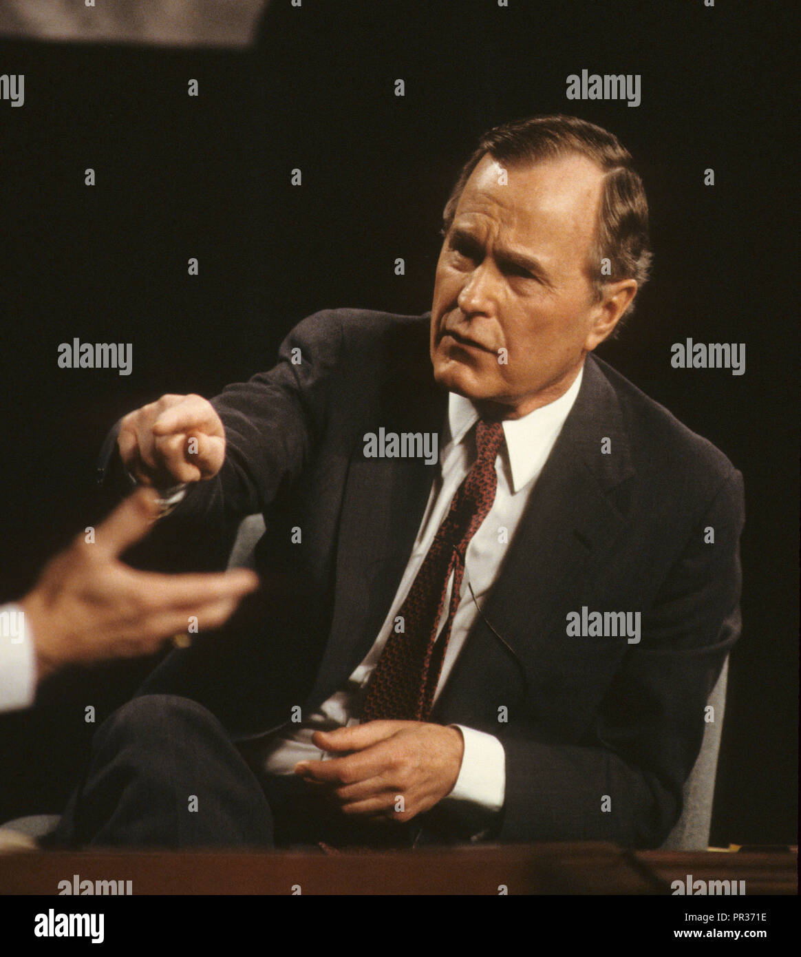 Vice President Bush at a candidates debate in Atlanta in March 1988  Photograph by Dennis Brack bb24 Stock Photo