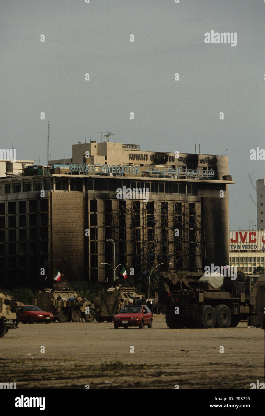 The Sheraton Hotel in Kuwait City during the first days of liberation during the first Gulf War  Photograph by Dennis Brack bb24 Stock Photo
