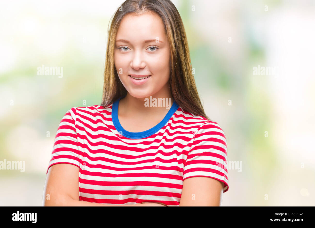 Young caucasian beautiful woman over isolated background happy face ...