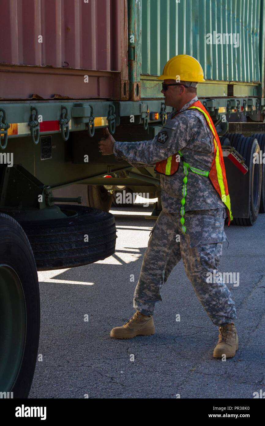 U.S. Army Reserve Sgt. Dean Steven, a cargo specialist with the 1182nd