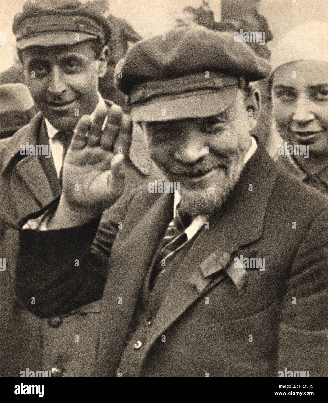 Vladimir Ilyich Ulyanov Lenin in Red Square, Moscow, January 5, 1920 Stock Photo