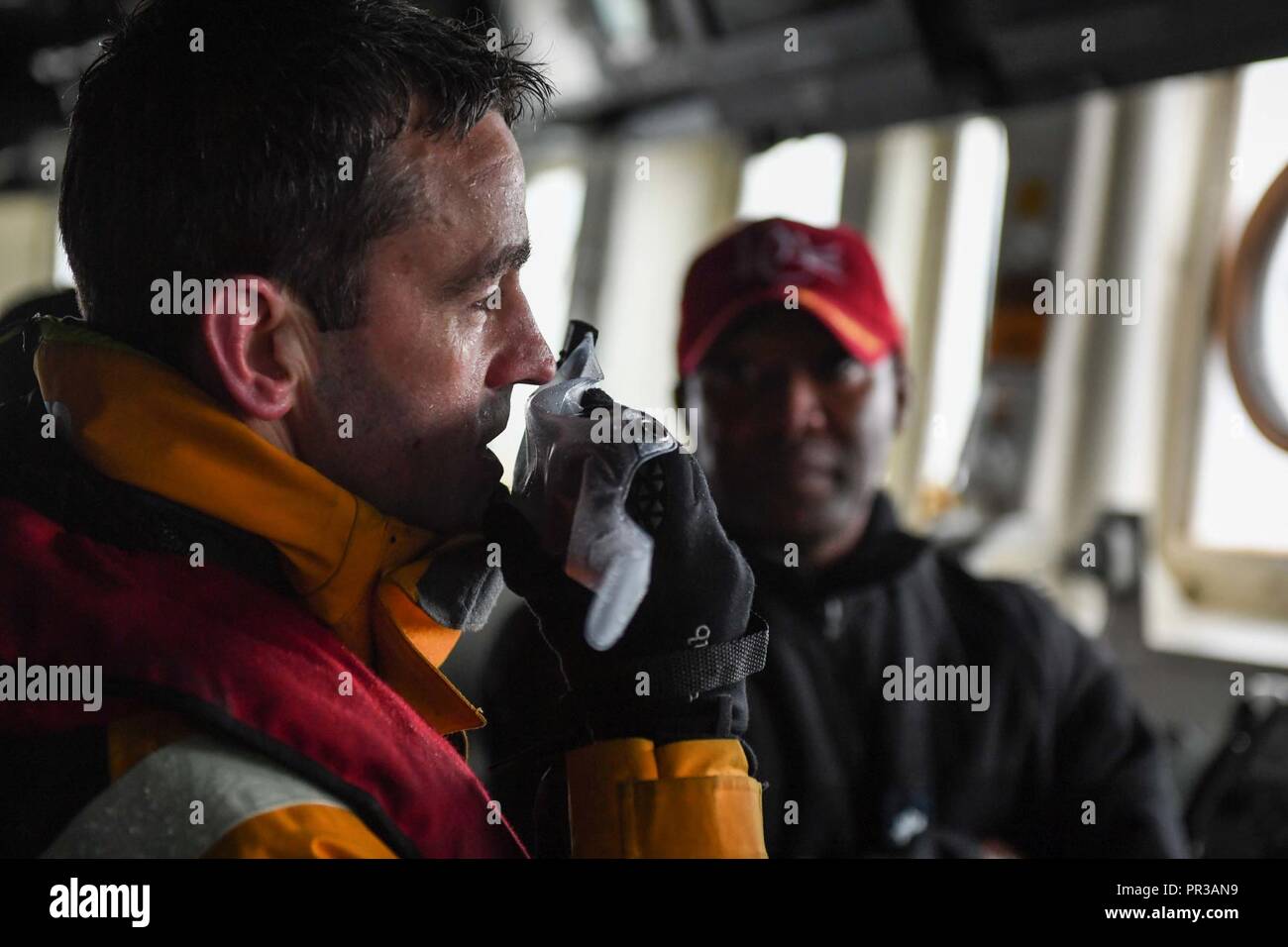 Scotland (Oct. 1, 2017) A Scottish pilot boat captain communicates with