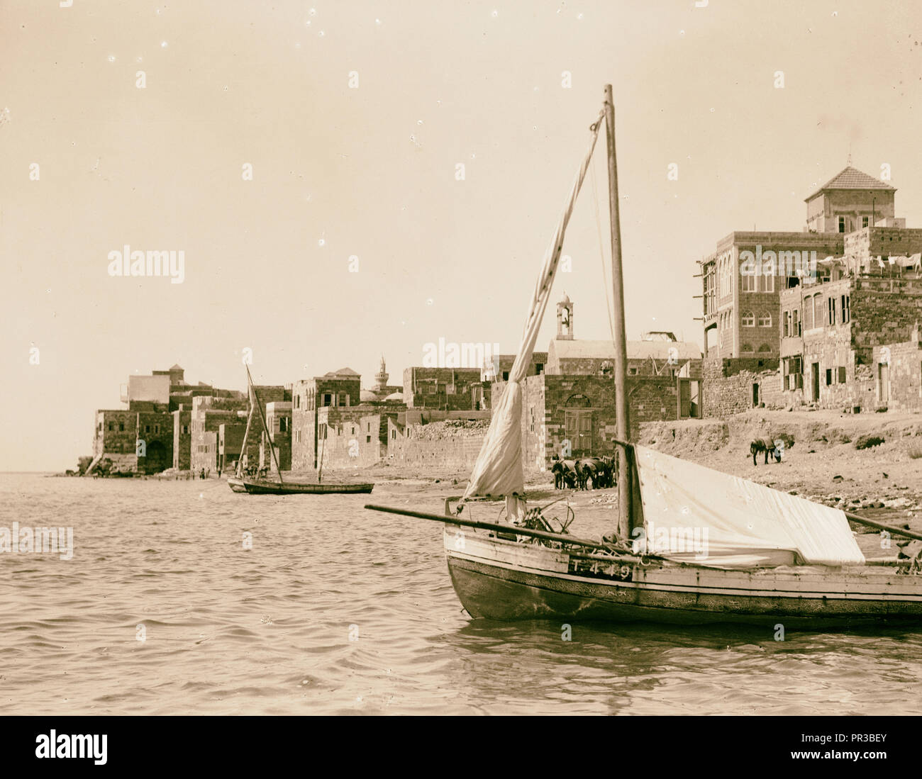Tartous. The town along the shore. 1936, Syria, Tartūs Stock Photo