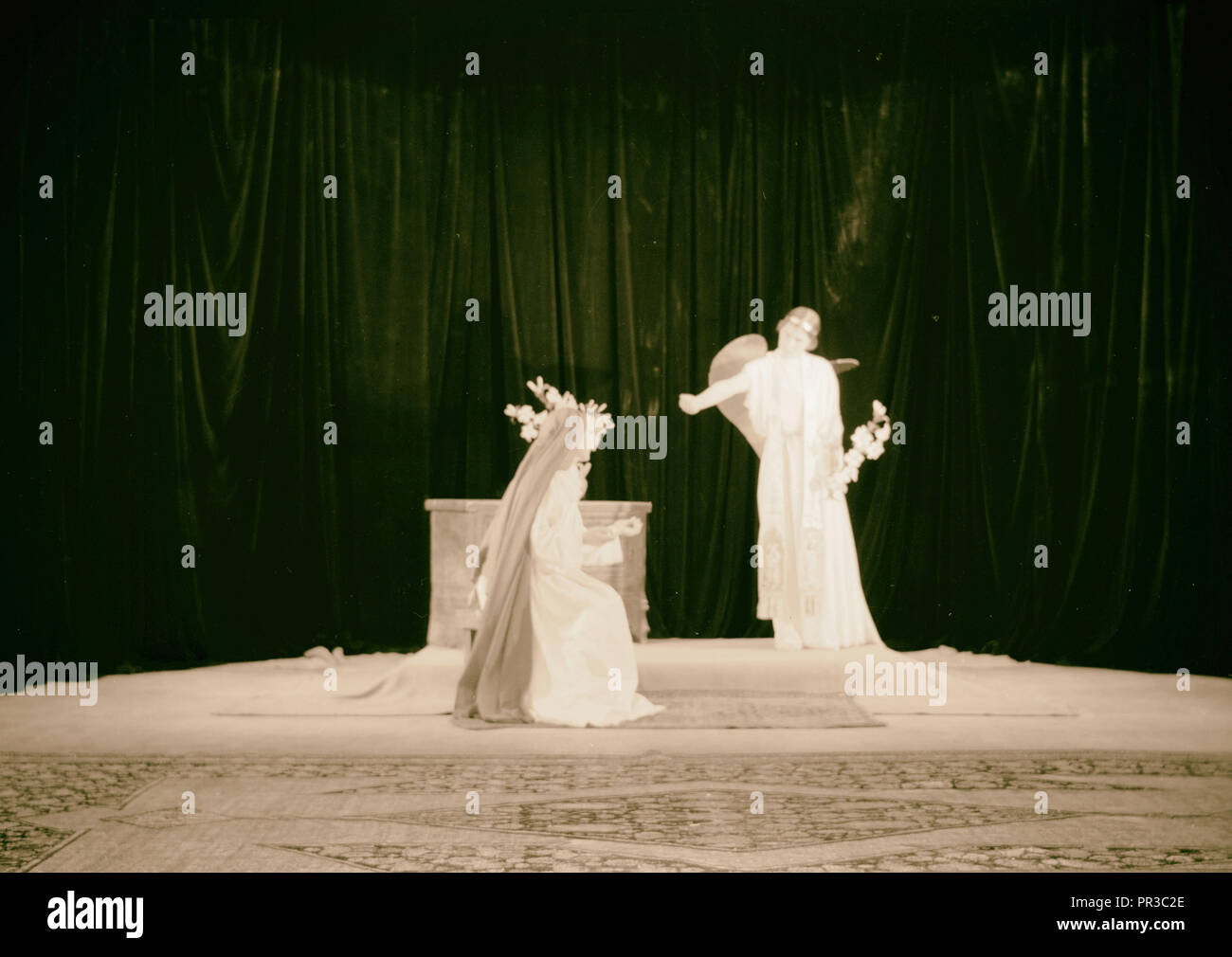 The Christmas Story, Y.M.C.A. tableaux The Annunciation II 1934, Jerusalem, Israel Stock Photo