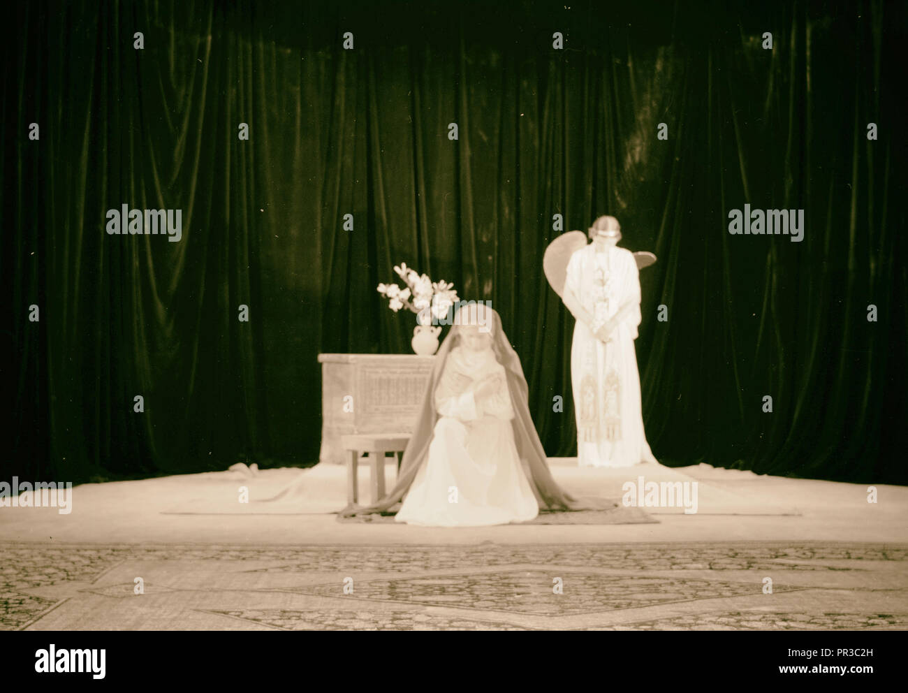 The Christmas Story, Y.M.C.A. tableaux The Annunciation III 1934, Jerusalem, Israel Stock Photo