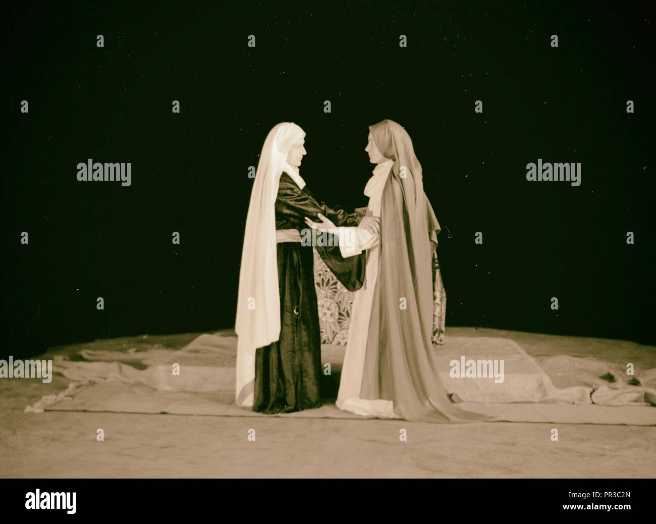 The Christmas Story, Y.M.C.A. tableaux The Visitation II. 1934, Jerusalem, Israel Stock Photo