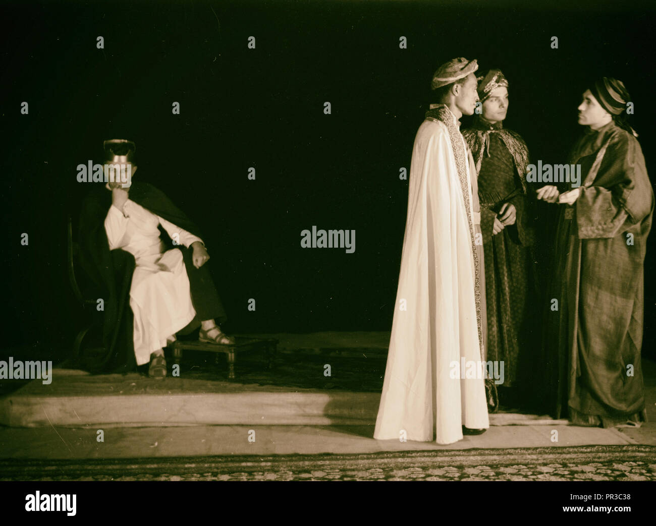 The Christmas Story, Y.M.C.A. tableaux The Magi before Herod II 1934, Jerusalem, Israel Stock