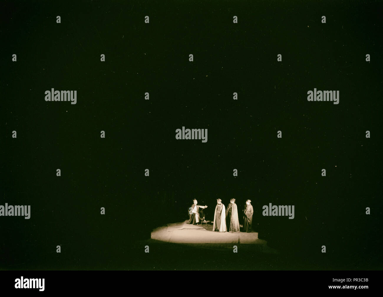 The Christmas Story, Y.M.C.A. tableaux The Magi before Herod III 1934, Jerusalem, Israel Stock