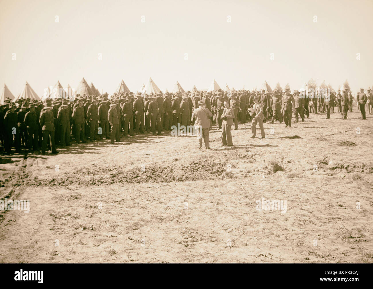 Arrival in Palestine of Mr. Antony [i.e., Anthony] Eden. A.I.F. [i.e., Australian Imperial Forces] camp & troops inspected Stock Photo
