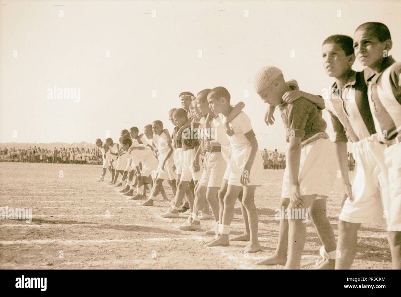 Third annual sports meeting of the government schools of the Jerusalem sub-district, on Government Arab College ground Stock Photo